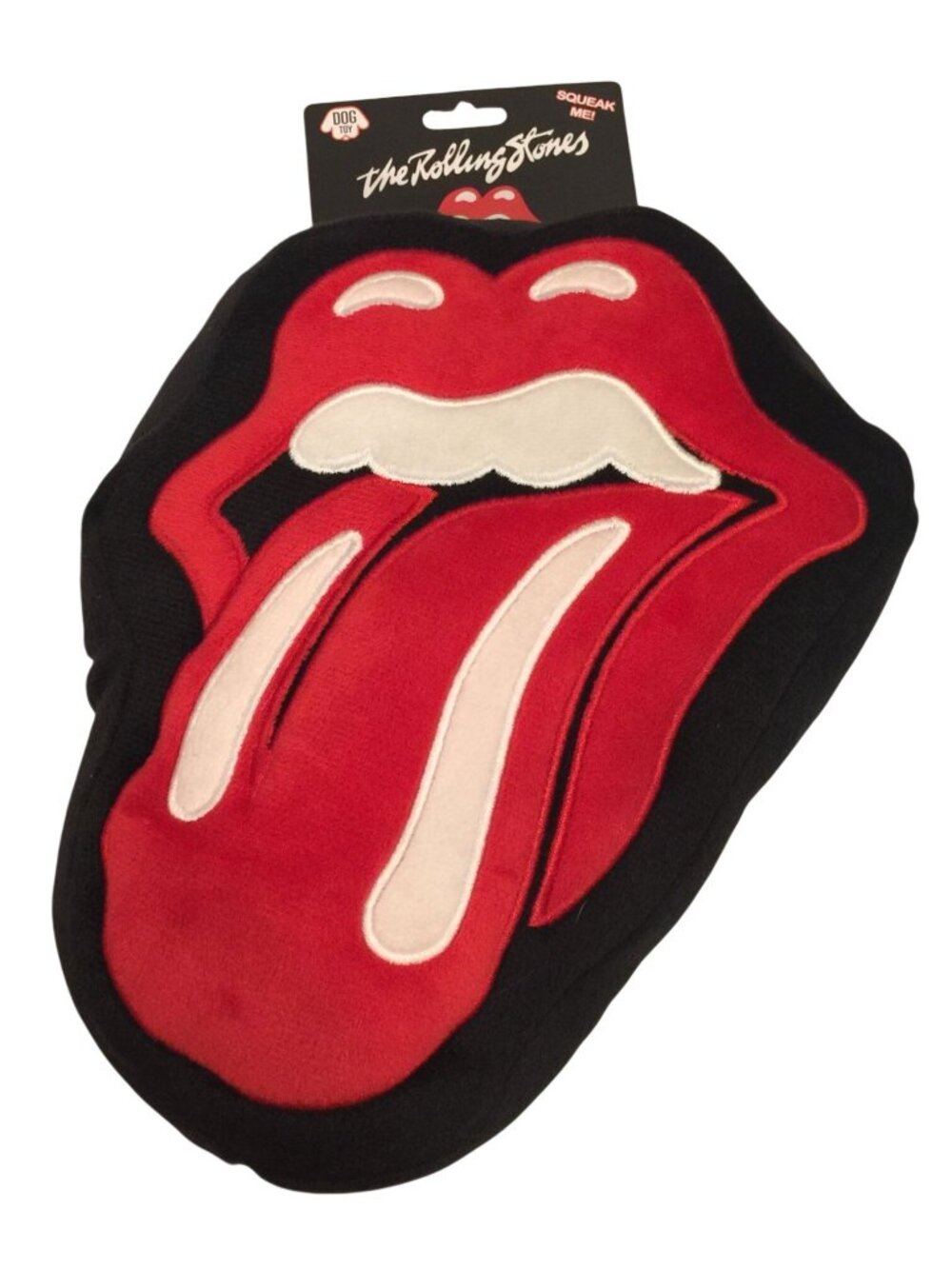 the Rolling Stones Icon Tongue Sticking Out 10" Plush Dog Toy Squeak